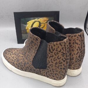 Leopard Print Slip-On Ankle Booties - Brown